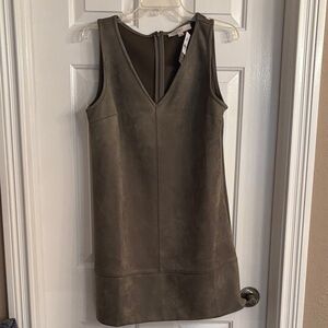 LOFT Olive V-Neck Mini Dress